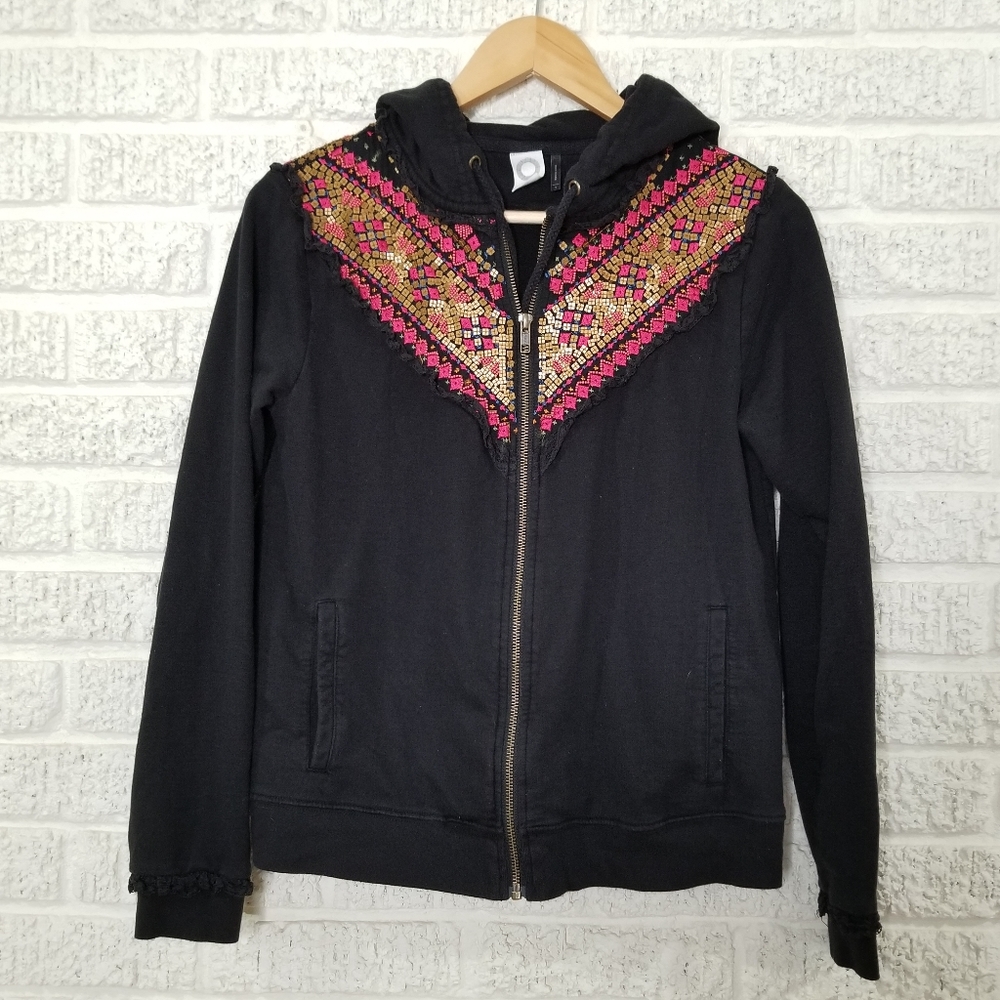 Anthropologie Akemi + Kin Embroidered Terry Hoodie - Picture 4 of 8